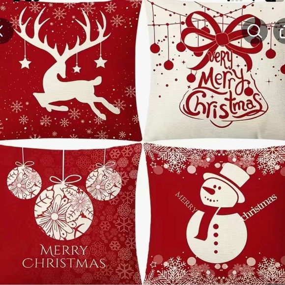 4pcs Christmas Pillowcases,17.7x17.7 Inch, Set Of 4, Pillow Inserts Not Included - Picture 2 of 8
